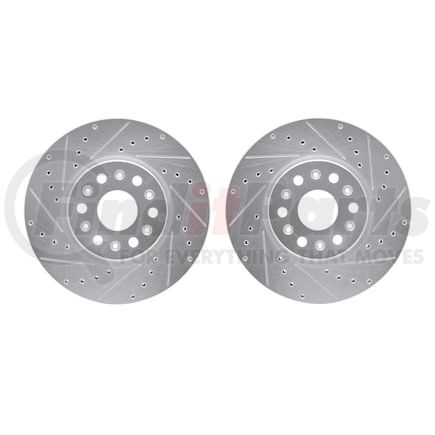 7002-48001 by DYNAMIC FRICTION COMPANY - Brake Rotors - Drilled & Slotted - Silver