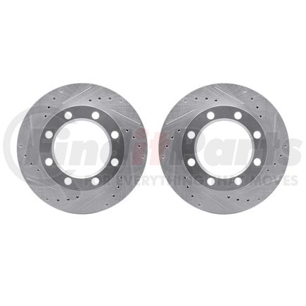 7002-48026 by DYNAMIC FRICTION COMPANY - Brake Rotors - Drilled & Slotted - Silver