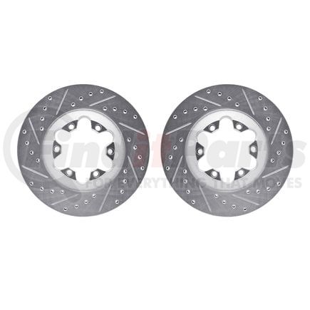 7002-48032 by DYNAMIC FRICTION COMPANY - Brake Rotors - Drilled & Slotted - Silver