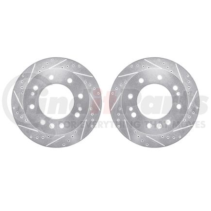 7002-48047 by DYNAMIC FRICTION COMPANY - Brake Rotors - Drilled & Slotted - Silver