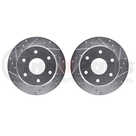 7002-48042 by DYNAMIC FRICTION COMPANY - Brake Rotors - Drilled & Slotted - Silver