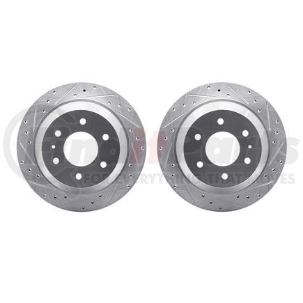 7002-48054 by DYNAMIC FRICTION COMPANY - Brake Rotors - Drilled & Slotted - Silver