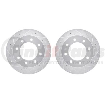 7002-48059 by DYNAMIC FRICTION COMPANY - Brake Rotors - Drilled & Slotted - Silver