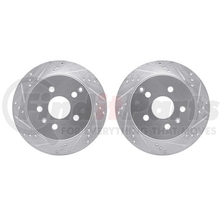 7002-48064 by DYNAMIC FRICTION COMPANY - Brake Rotors - Drilled & Slotted - Silver