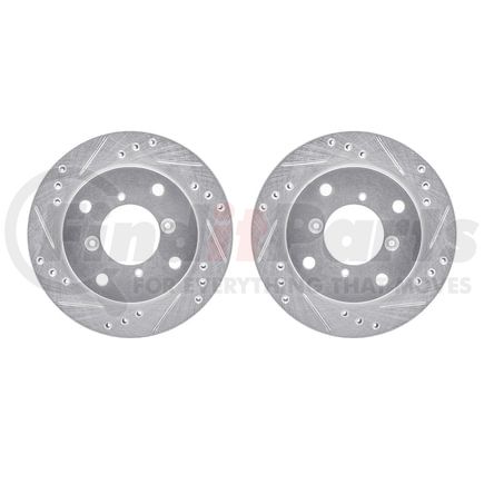 7002-50001 by DYNAMIC FRICTION COMPANY - Brake Rotors - Drilled & Slotted - Silver