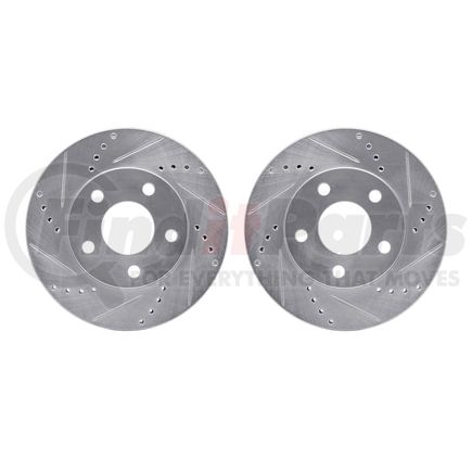 7002-52001 by DYNAMIC FRICTION COMPANY - Brake Rotors - Drilled & Slotted - Silver