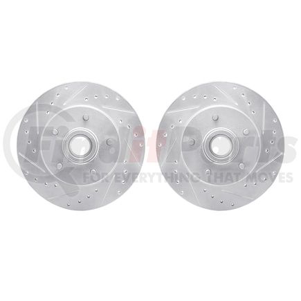 7002-51000 by DYNAMIC FRICTION COMPANY - Brake Rotors - Drilled & Slotted - Silver