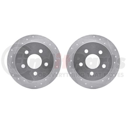 7002-52013 by DYNAMIC FRICTION COMPANY - Brake Rotors - Drilled & Slotted - Silver