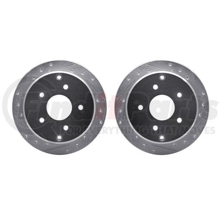 7002-52028 by DYNAMIC FRICTION COMPANY - Brake Rotors - Drilled & Slotted - Silver