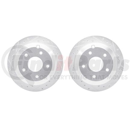 7002-52029 by DYNAMIC FRICTION COMPANY - Brake Rotors - Drilled & Slotted - Silver