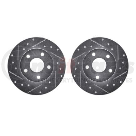 7002-52024 by DYNAMIC FRICTION COMPANY - Brake Rotors - Drilled & Slotted - Silver