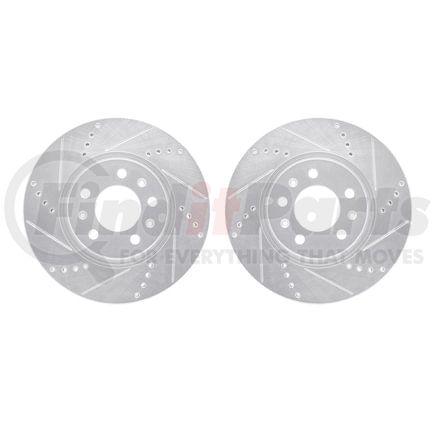 7002-53002 by DYNAMIC FRICTION COMPANY - Brake Rotors - Drilled & Slotted - Silver