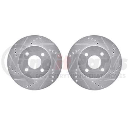 7002-53001 by DYNAMIC FRICTION COMPANY - Brake Rotors - Drilled & Slotted - Silver