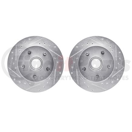 7002-54001 by DYNAMIC FRICTION COMPANY - Brake Rotors - Drilled & Slotted - Silver