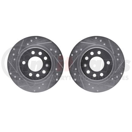 7002-53006 by DYNAMIC FRICTION COMPANY - Brake Rotors - Drilled & Slotted - Silver