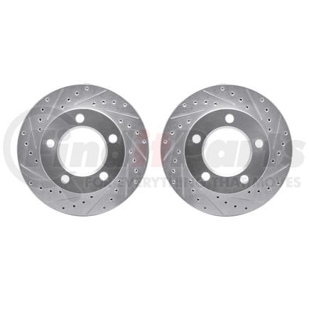 7002-54011 by DYNAMIC FRICTION COMPANY - Brake Rotors - Drilled & Slotted - Silver