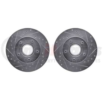 7002-54014 by DYNAMIC FRICTION COMPANY - Brake Rotors - Drilled & Slotted - Silver