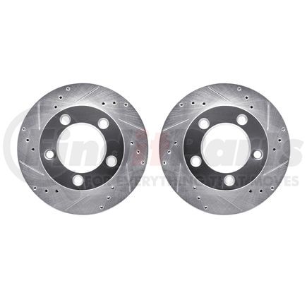 7002-54006 by DYNAMIC FRICTION COMPANY - Brake Rotors - Drilled & Slotted - Silver