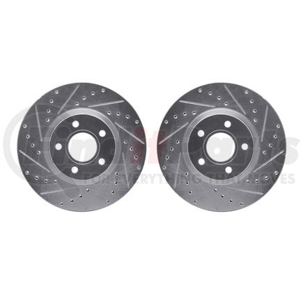 7002-54017 by DYNAMIC FRICTION COMPANY - Brake Rotors - Drilled & Slotted - Silver