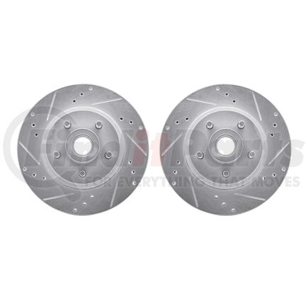 7002-54023 by DYNAMIC FRICTION COMPANY - Brake Rotors - Drilled & Slotted - Silver