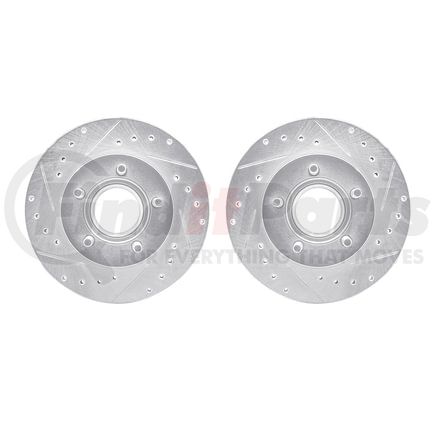 7002-54016 by DYNAMIC FRICTION COMPANY - Brake Rotors - Drilled & Slotted - Silver