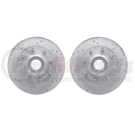 7002-54029 by DYNAMIC FRICTION COMPANY - Brake Rotors - Drilled & Slotted - Silver