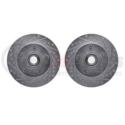 7002-54026 by DYNAMIC FRICTION COMPANY - Brake Rotors - Drilled & Slotted - Silver