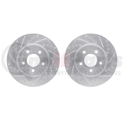 7002-54057 by DYNAMIC FRICTION COMPANY - Brake Rotors - Drilled & Slotted - Silver