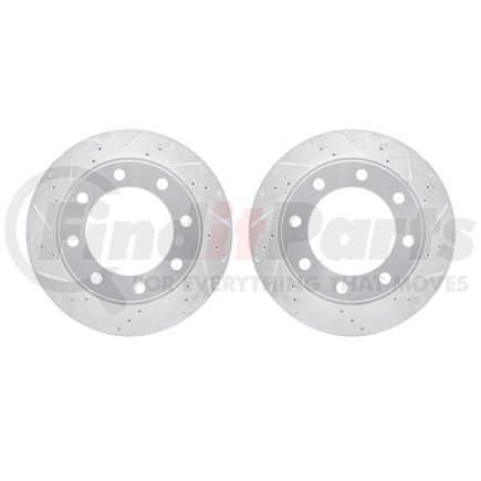 7002-54063 by DYNAMIC FRICTION COMPANY - Brake Rotors - Drilled & Slotted - Silver