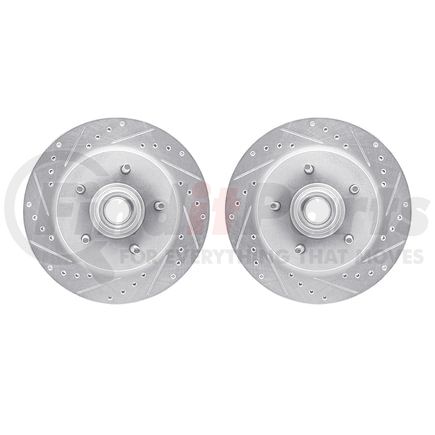 7002-54067 by DYNAMIC FRICTION COMPANY - Brake Rotors - Drilled & Slotted - Silver