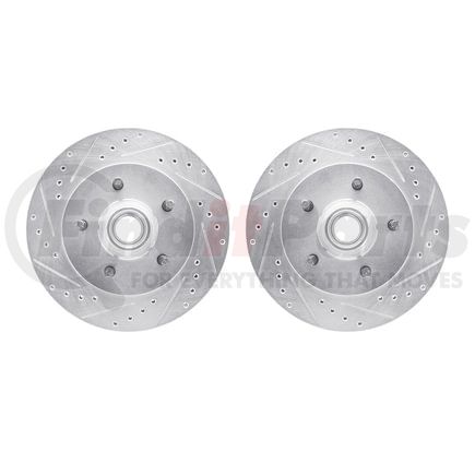 7002-54068 by DYNAMIC FRICTION COMPANY - Brake Rotors - Drilled & Slotted - Silver