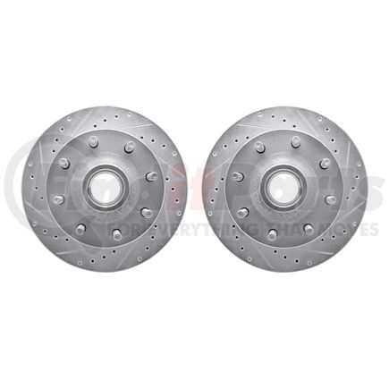 7002-54065 by DYNAMIC FRICTION COMPANY - Brake Rotors - Drilled & Slotted - Silver