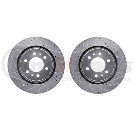 7002-54070 by DYNAMIC FRICTION COMPANY - Brake Rotors - Drilled & Slotted - Silver