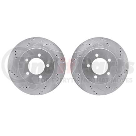 7002-54077 by DYNAMIC FRICTION COMPANY - Brake Rotors - Drilled & Slotted - Silver