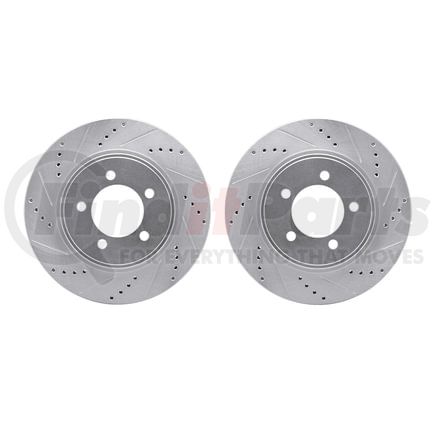 7002-54078 by DYNAMIC FRICTION COMPANY - Brake Rotors - Drilled & Slotted - Silver