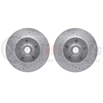 7002-54074 by DYNAMIC FRICTION COMPANY - Brake Rotors - Drilled & Slotted - Silver