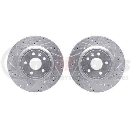 7002-54079 by DYNAMIC FRICTION COMPANY - Brake Rotors - Drilled & Slotted - Silver