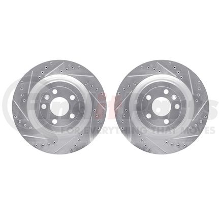 7002-54080 by DYNAMIC FRICTION COMPANY - Brake Rotors - Drilled & Slotted - Silver