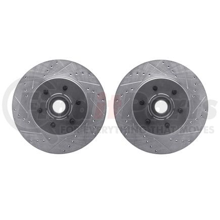 7002-54089 by DYNAMIC FRICTION COMPANY - Brake Rotors - Drilled & Slotted - Silver