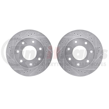 7002-54095 by DYNAMIC FRICTION COMPANY - Brake Rotors - Drilled & Slotted - Silver