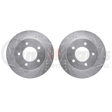 7002-54094 by DYNAMIC FRICTION COMPANY - Brake Rotors - Drilled & Slotted - Silver