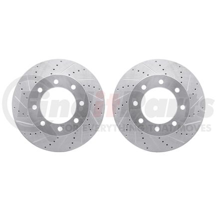 7002-54113 by DYNAMIC FRICTION COMPANY - Brake Rotors - Drilled & Slotted - Silver