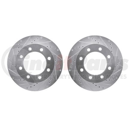 7002-54112 by DYNAMIC FRICTION COMPANY - Brake Rotors - Drilled & Slotted - Silver