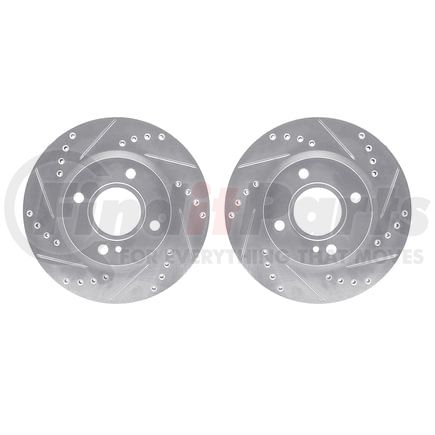 7002-54132 by DYNAMIC FRICTION COMPANY - Brake Rotors - Drilled & Slotted - Silver