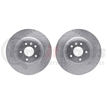 7002-54135 by DYNAMIC FRICTION COMPANY - Brake Rotors - Drilled & Slotted - Silver