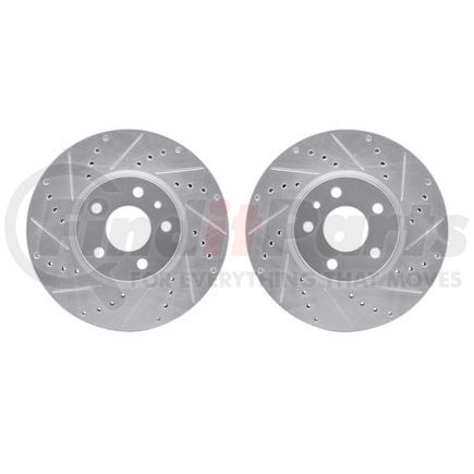 7002-54142 by DYNAMIC FRICTION COMPANY - Brake Rotors - Drilled & Slotted - Silver