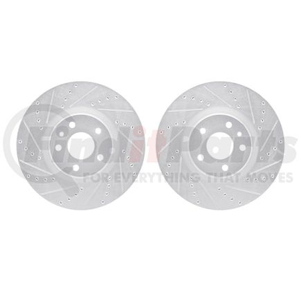 7002-54143 by DYNAMIC FRICTION COMPANY - Brake Rotors - Drilled & Slotted - Silver