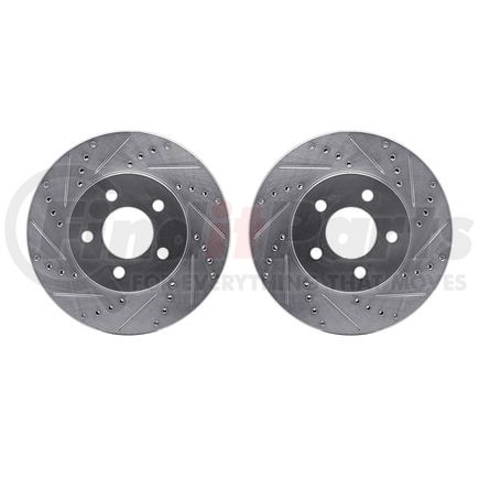 7002-54154 by DYNAMIC FRICTION COMPANY - Brake Rotors - Drilled & Slotted - Silver
