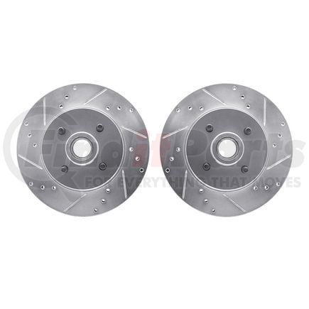 7002-54150 by DYNAMIC FRICTION COMPANY - Brake Rotors - Drilled & Slotted - Silver