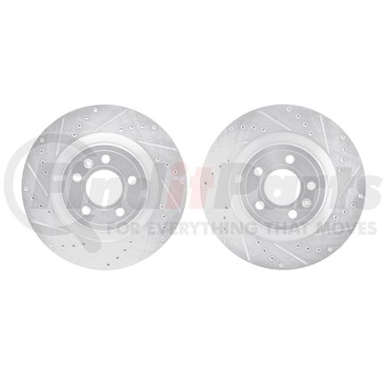 7002-54157 by DYNAMIC FRICTION COMPANY - Brake Rotors - Drilled & Slotted - Silver